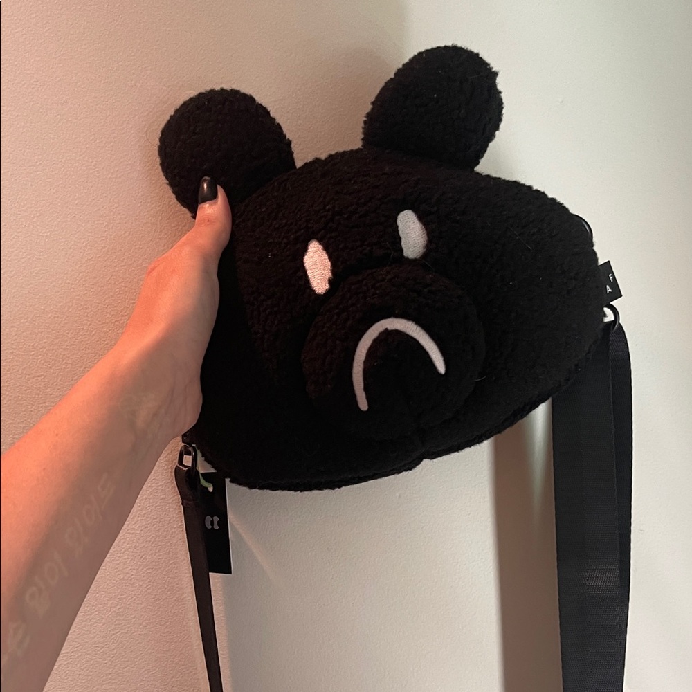 NWT Lazy Oaf Happy Sad Bear Crossbody